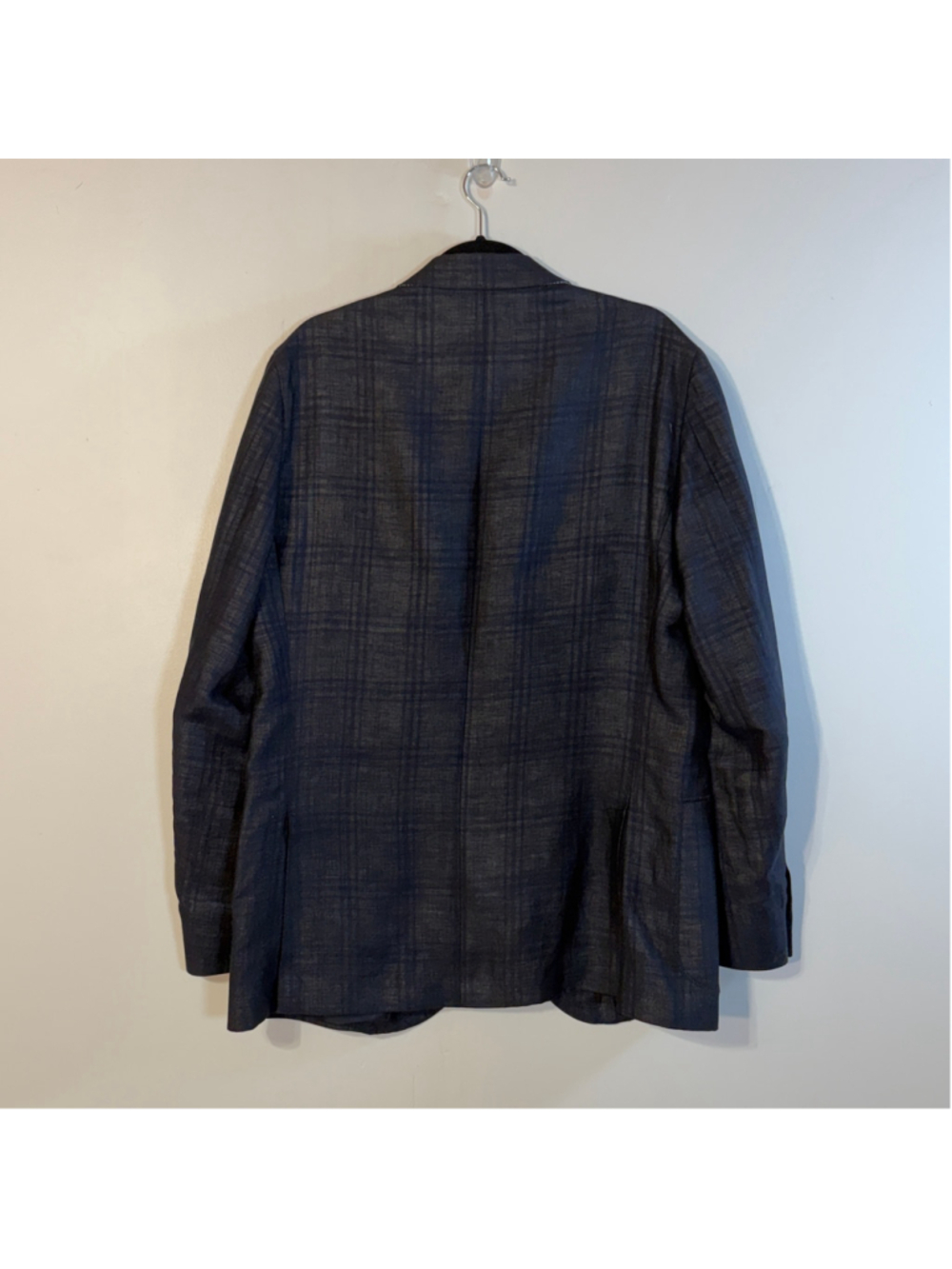 ZZegna Linen Blend Navy Blue Sport Coat Blazer 2 Button Men's Size 54L 44L - Picture 4 of 10